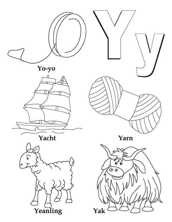 Big And Small Case Letter Y Coloring Page : Bulk Color