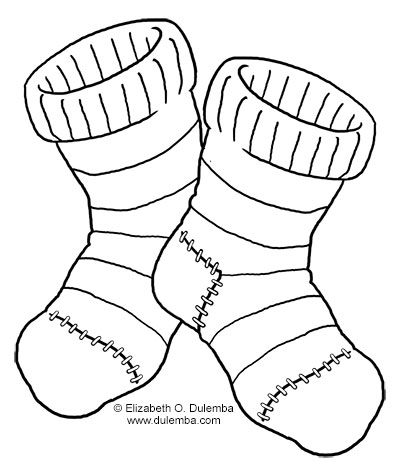dulemba: Coloring Page Tuesday - Fuzzy Socks