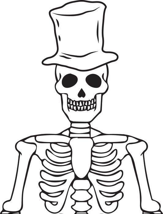 FREE Printable Halloween Skeleton Coloring Page for Kids ...