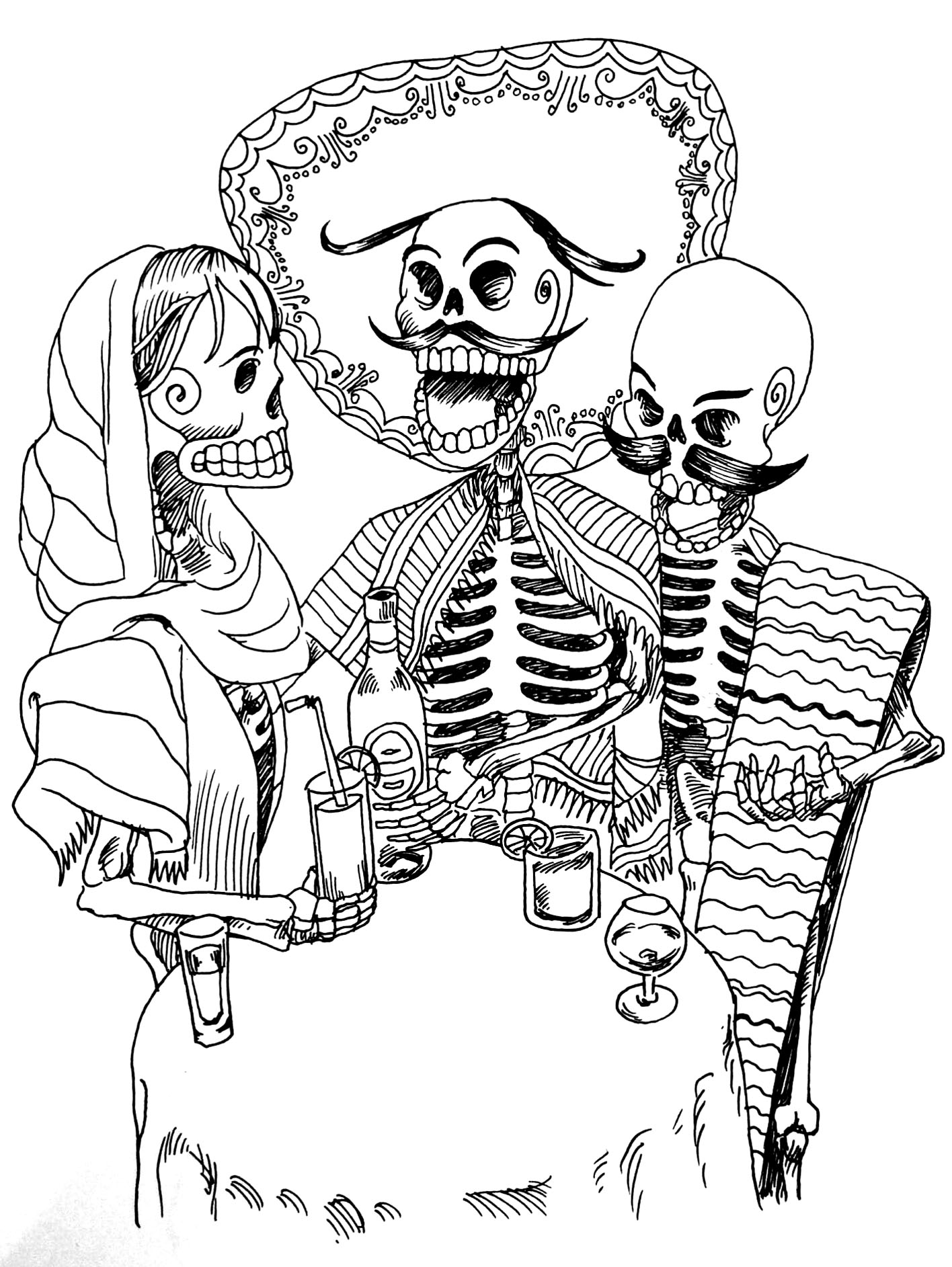 The skeletons celebrating their death - Tattoos Adult ...