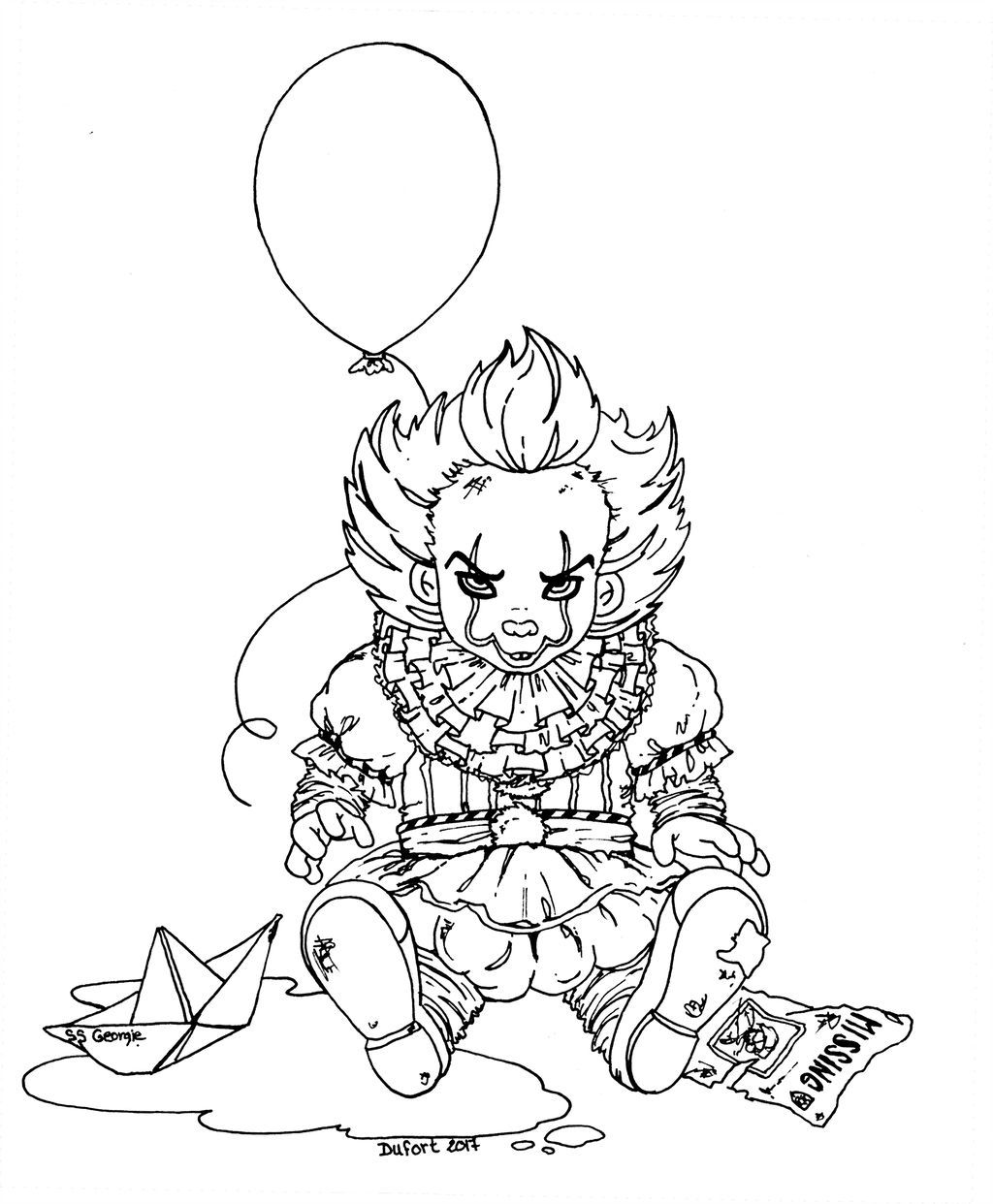 Baby Pennywise - Lineart by JadeDragonne | Fairy coloring pages ...
