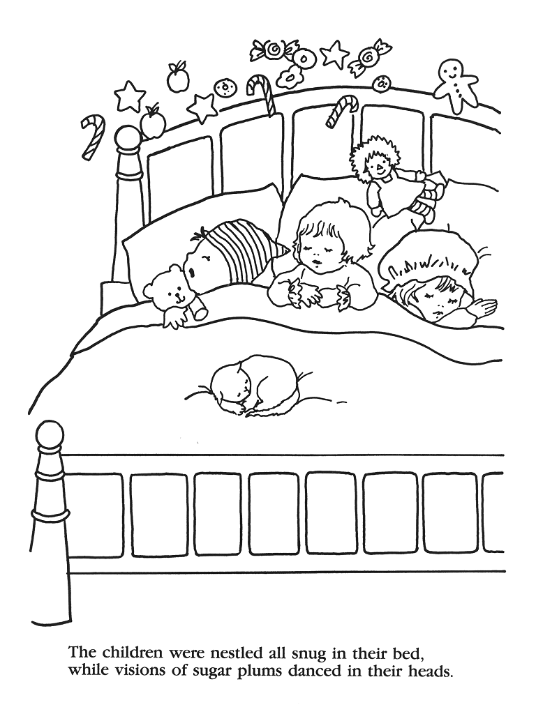 Twas The Night Before Christmas Printable Coloring Pages - Coloring Home
