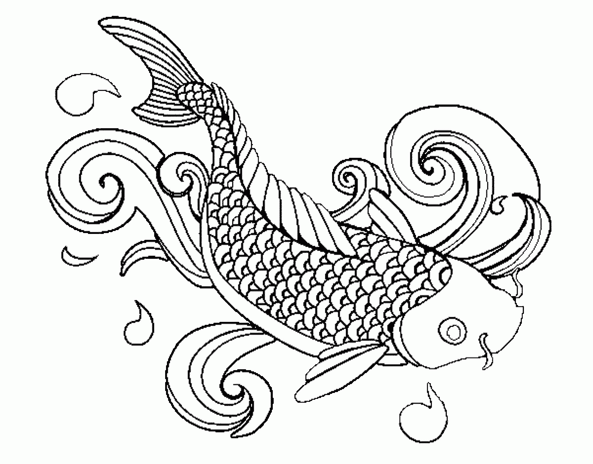 Koi Coloring Pages Adults 4 Jpg Home
