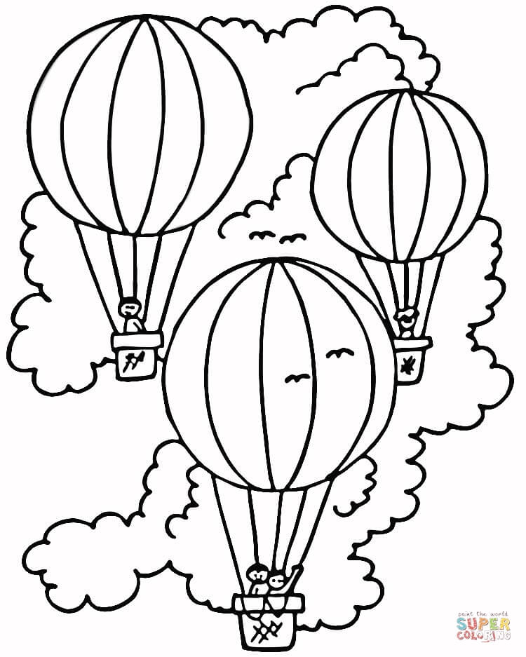 Hot Air Balloon Coloring Pages Free Printable - Coloring Home