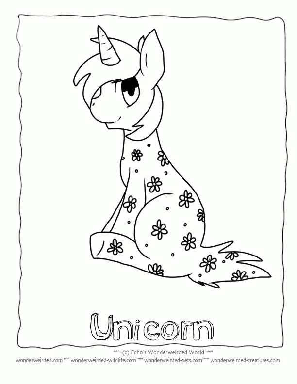 Unicorn Coloring Page for Kids, Echo's Free Unicorn Coloring Pictures