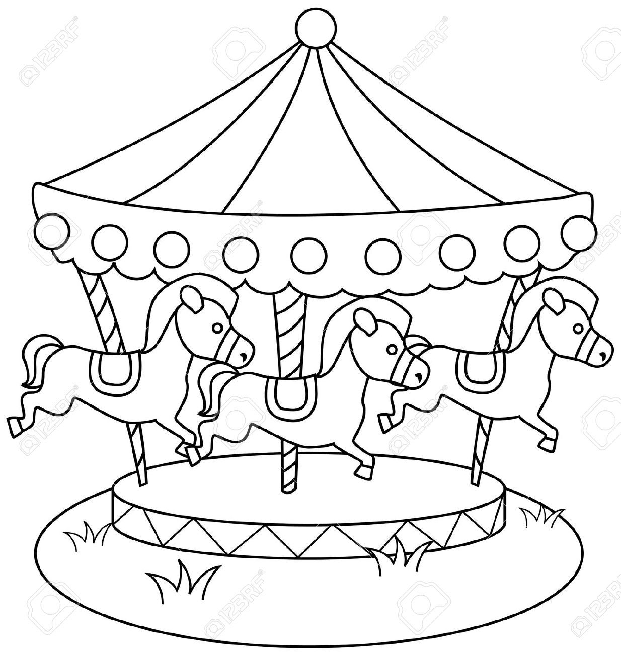 carousel-coloring-pictures-coloring-pages-for-kids-and-for-adults
