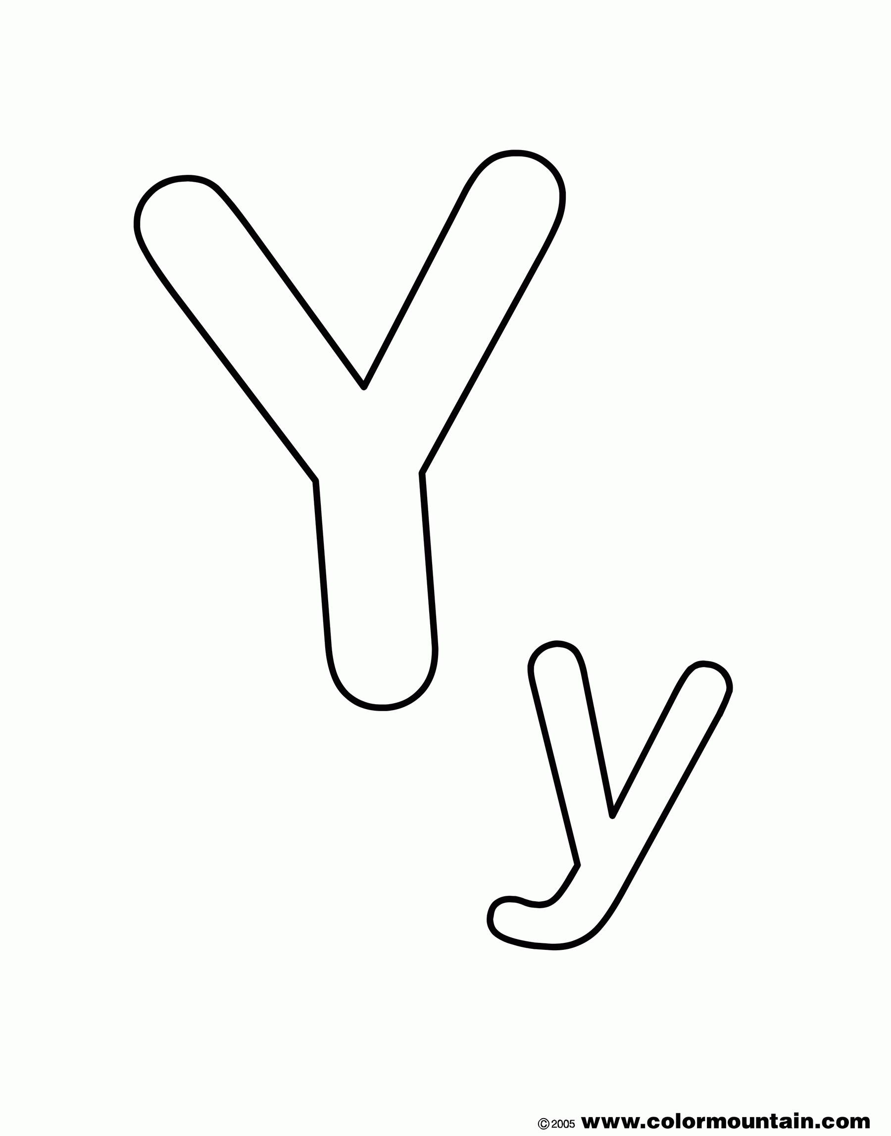 The Letter Y Coloring Pages - Coloring Home