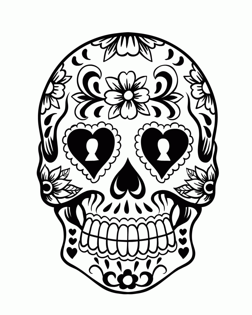 Mexican Skull Coloring Pages Coloring Home