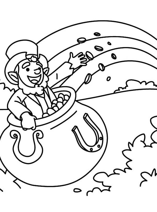 Happy Leprechaun Singing a St Patricks Day Song Coloring Page ...