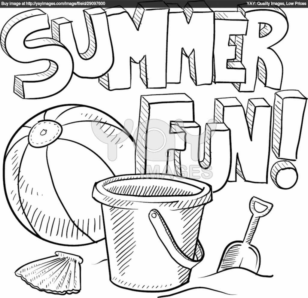 Summer Fun Coloring Book Pages Beach Page Activities