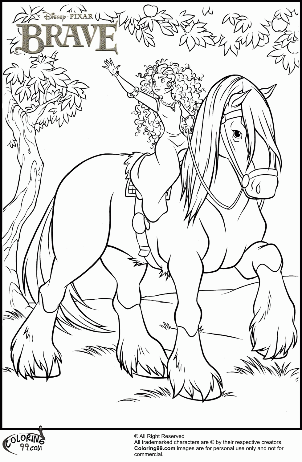 Horse From Brave Coloring Page - Coloring Home