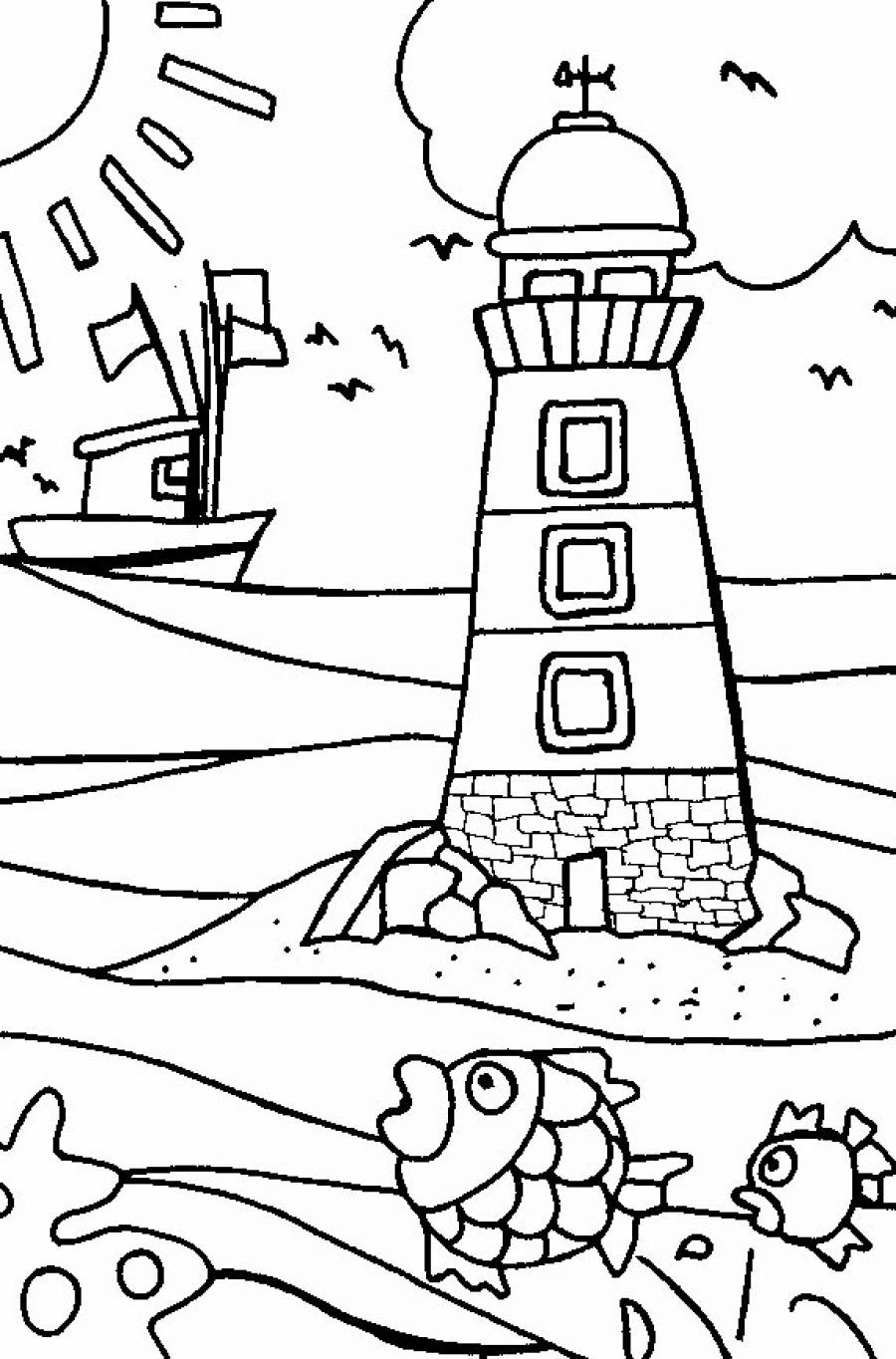 Beach - Coloring Pages for Kids and for Adults
