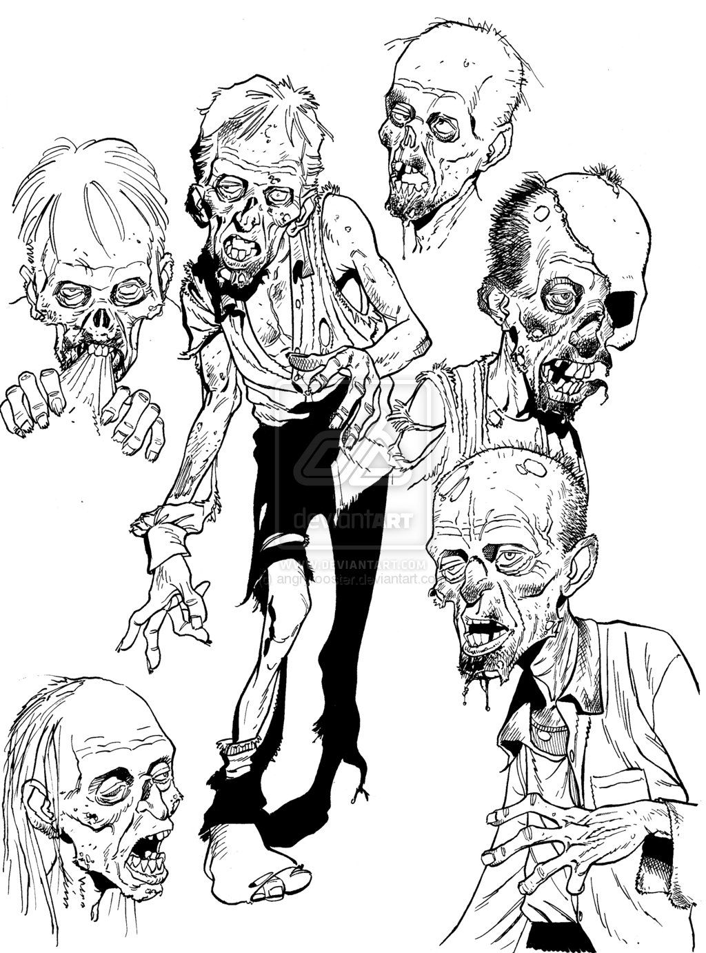 Scary Zombie Coloring Pages - Coloring Home