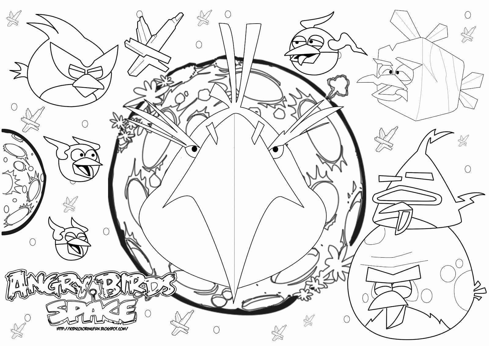 Terence Bird Angry Birds Space Coloring Pages Coloring ...