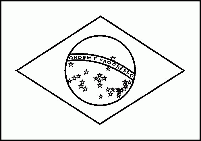 Brazil Flag Coloring Page Coloring Home