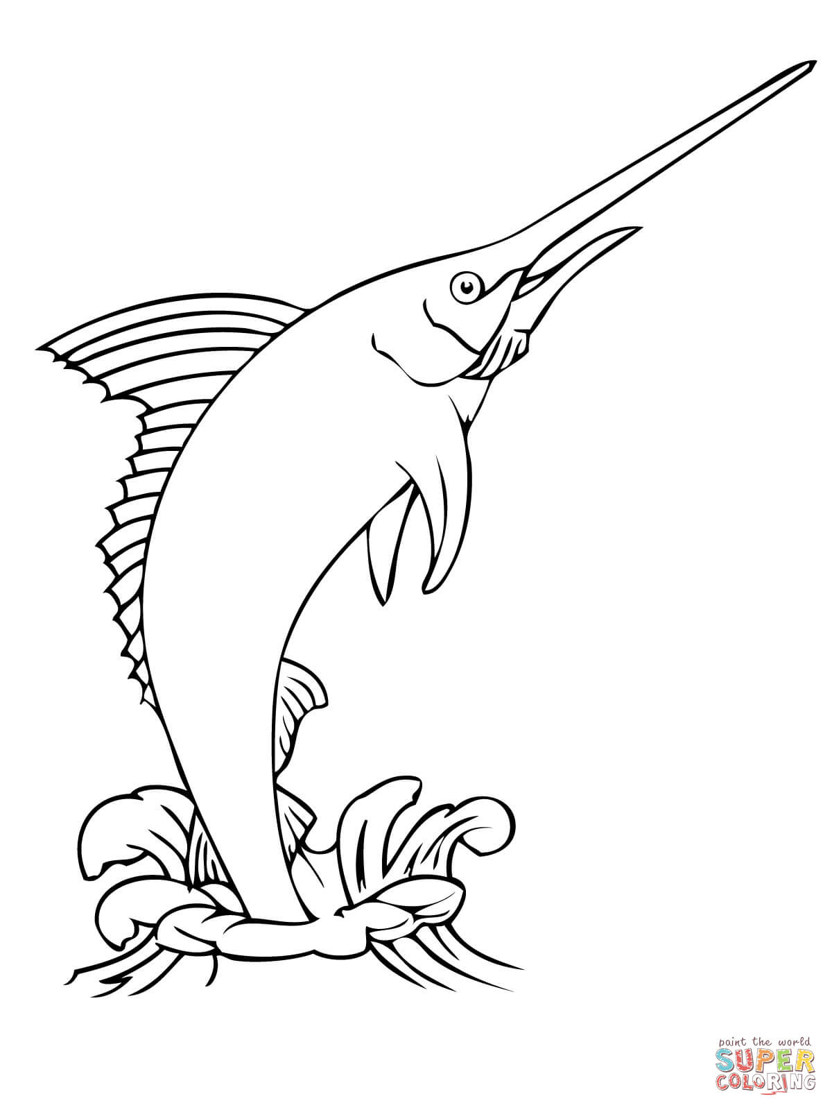 Marlin Fish coloring page | Free Printable Coloring Pages