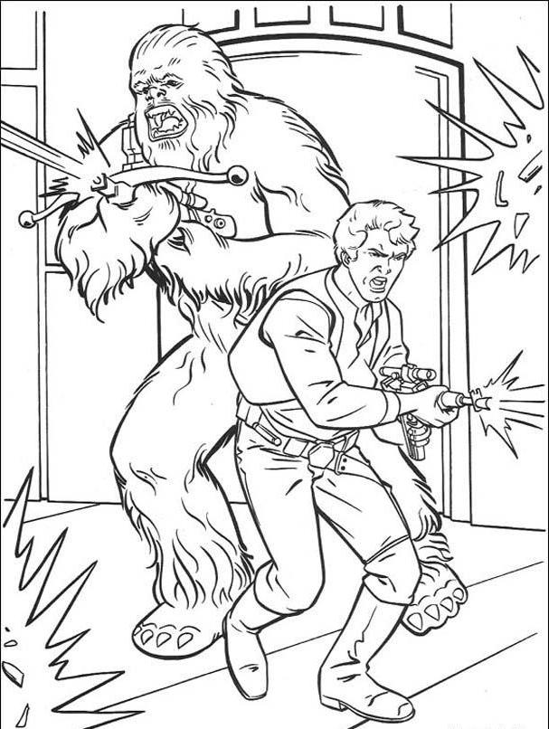 Hansolo And Chewbacca Coloring Pages Coloring Pages For Kids #beU ...