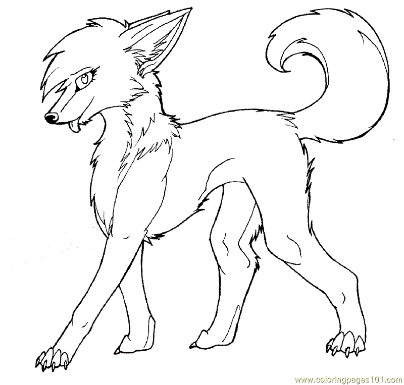 Coloring Pages Of Anime Wolves - Coloring Home