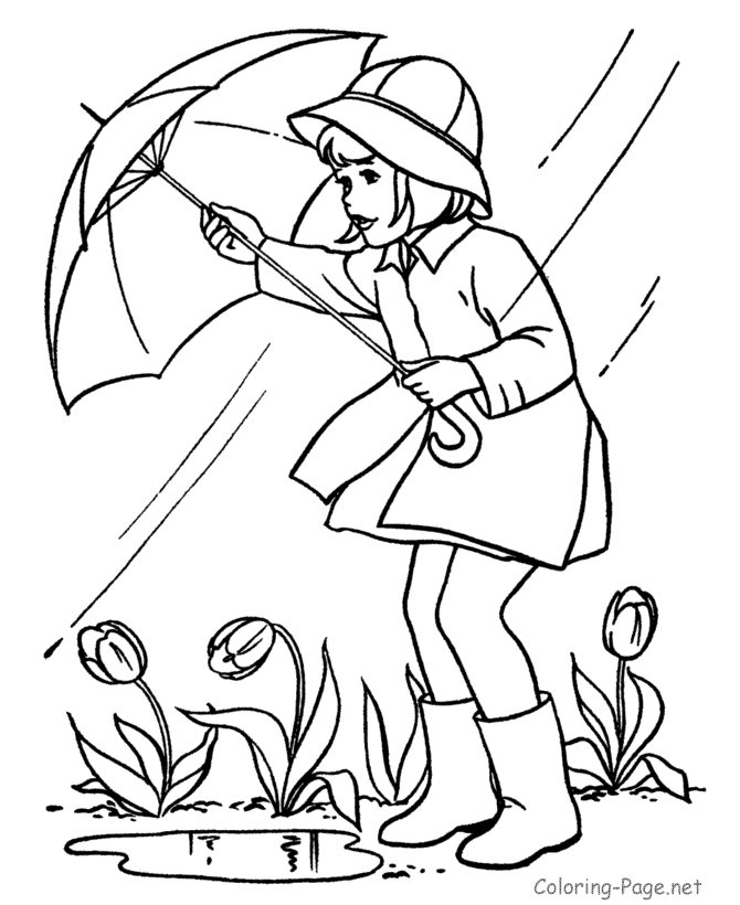 Rainy Day - Coloring Pages for Kids and for Adults
