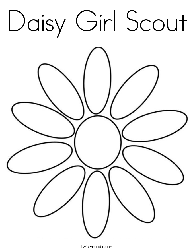 Daisy Girl Scout Coloring Page - Twisty Noodle