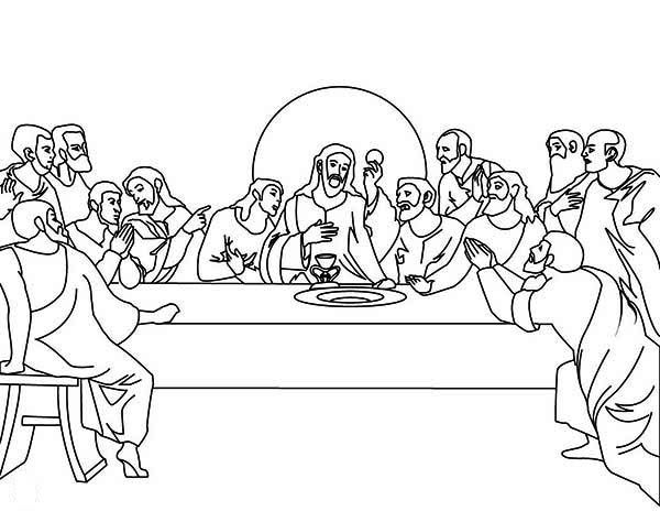 The Picture Of The Last Supper Coloring Page Free Printable