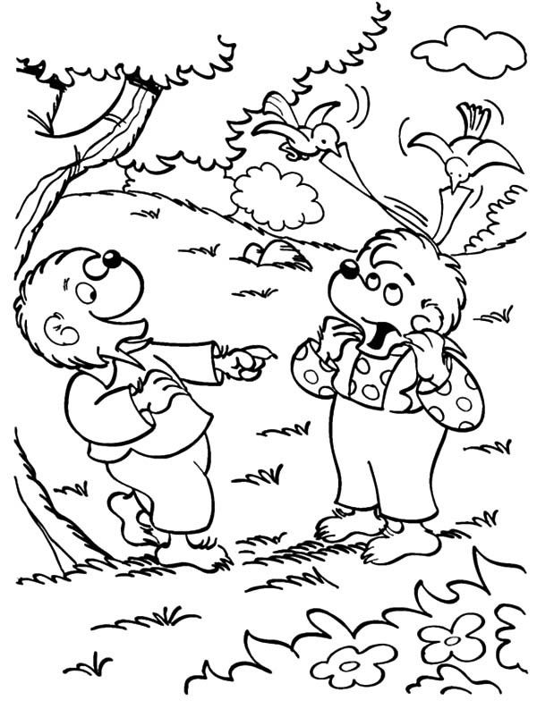 Brother and Sister Berenstain Bear in the Wood Coloring Pages ...