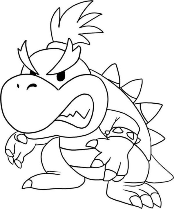 Coloring Page Of Bowser Junior Coloring Home