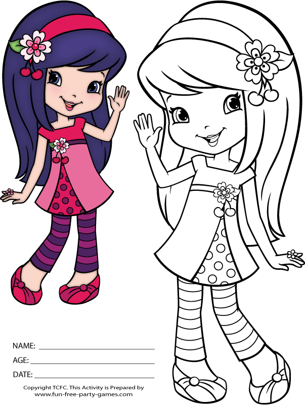 905 Cute Strawberry Shortcake And Friends Coloring Pages with Animal character