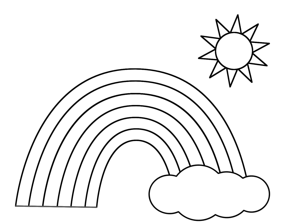 Preschool Coloring Pages Of Rainbows   Coloring Home