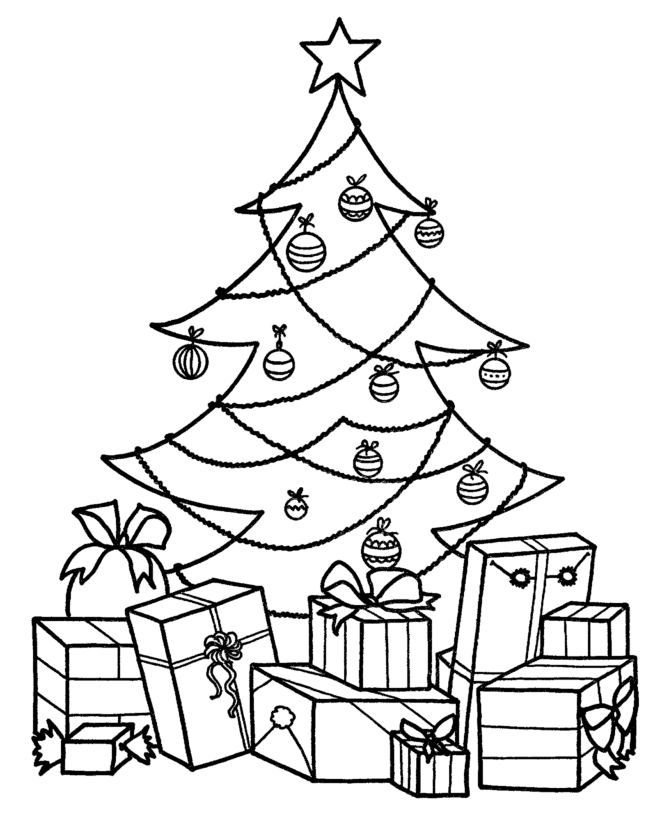 Free Printable Outline Coloring Page Of A Christmas Tree