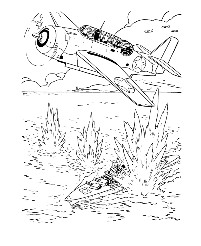Armed Forces Day Coloring Pages | US Navy Torpedo Bomber coloring ...