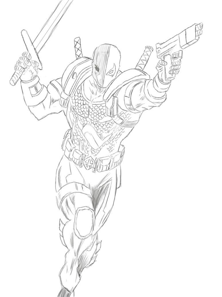 343 Unicorn Deathstroke Coloring Pages with Animal character