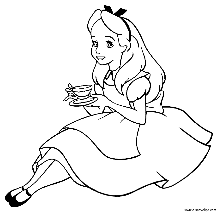 Coloring Pages Disney Alice Wonderland Home Book Ages