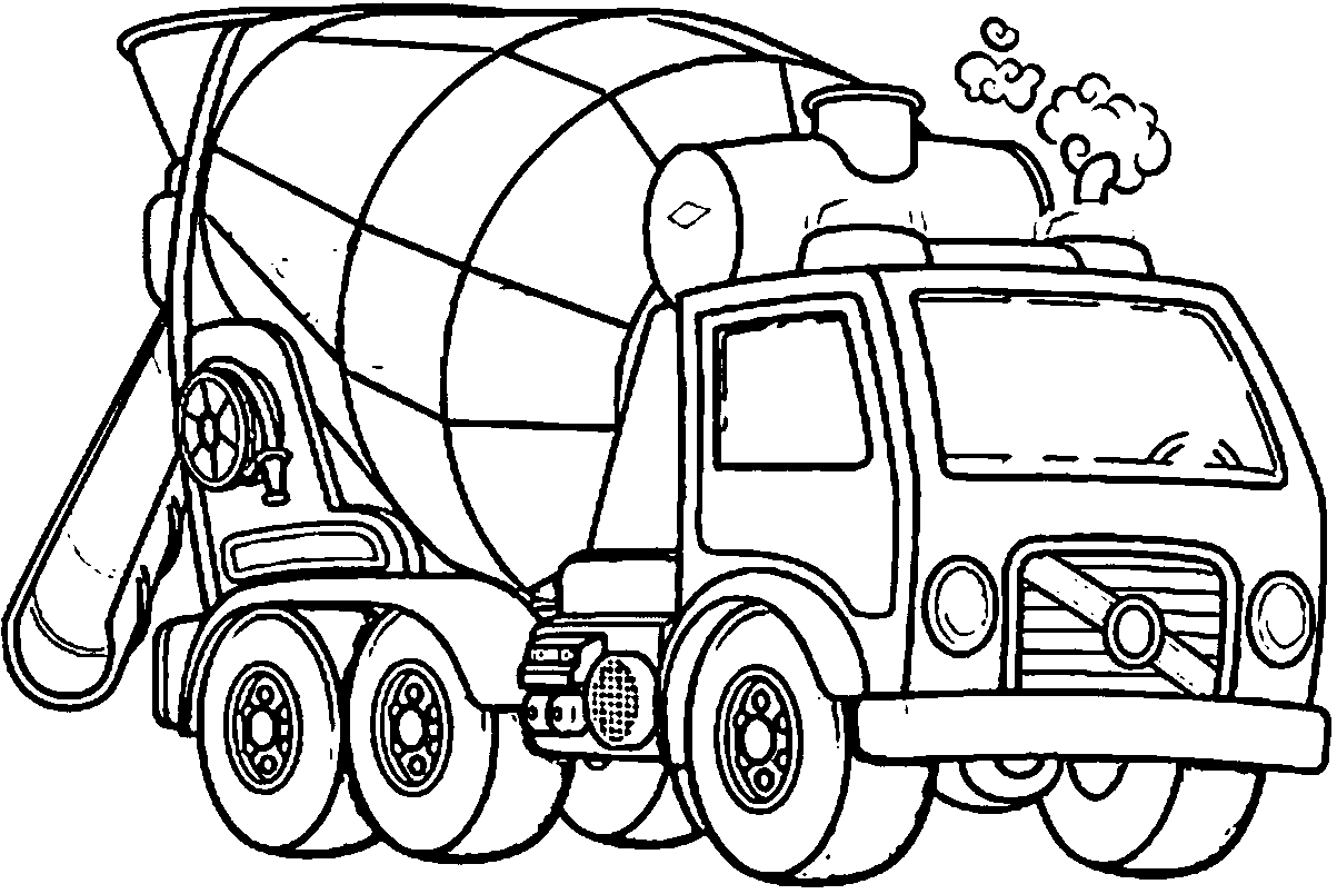 Cement Truck We Coloring Page 03 | Wecoloringpage
