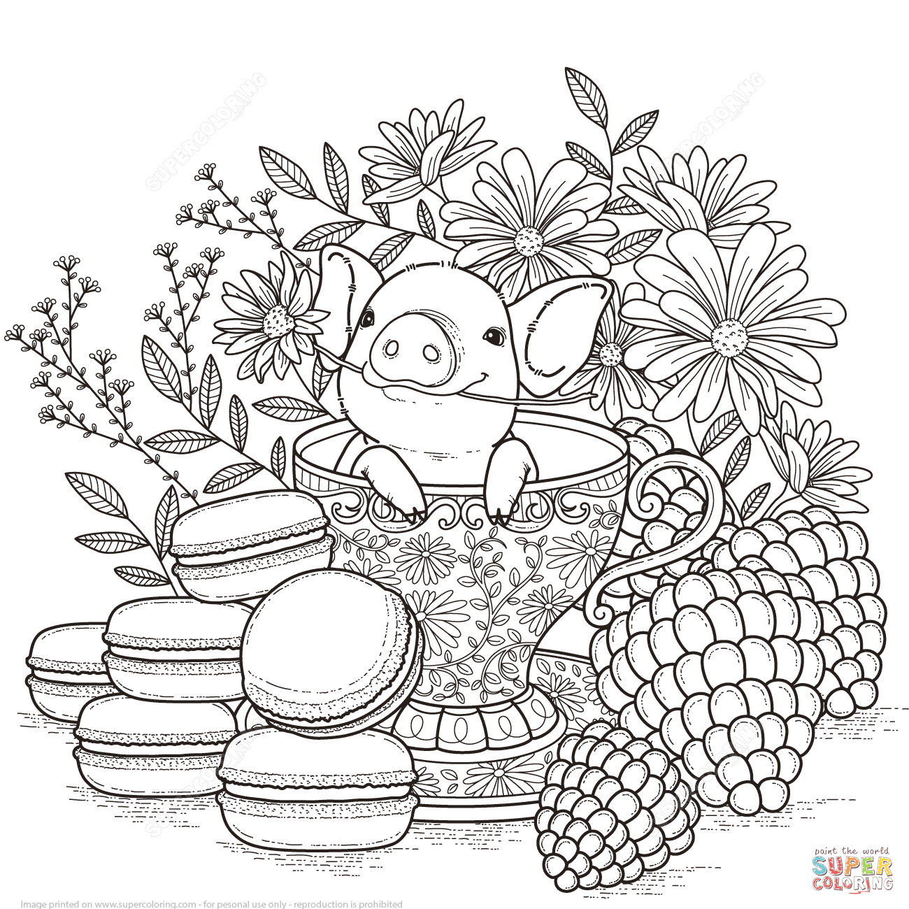 Adorable Little Pig coloring page | Free Printable Coloring Pages