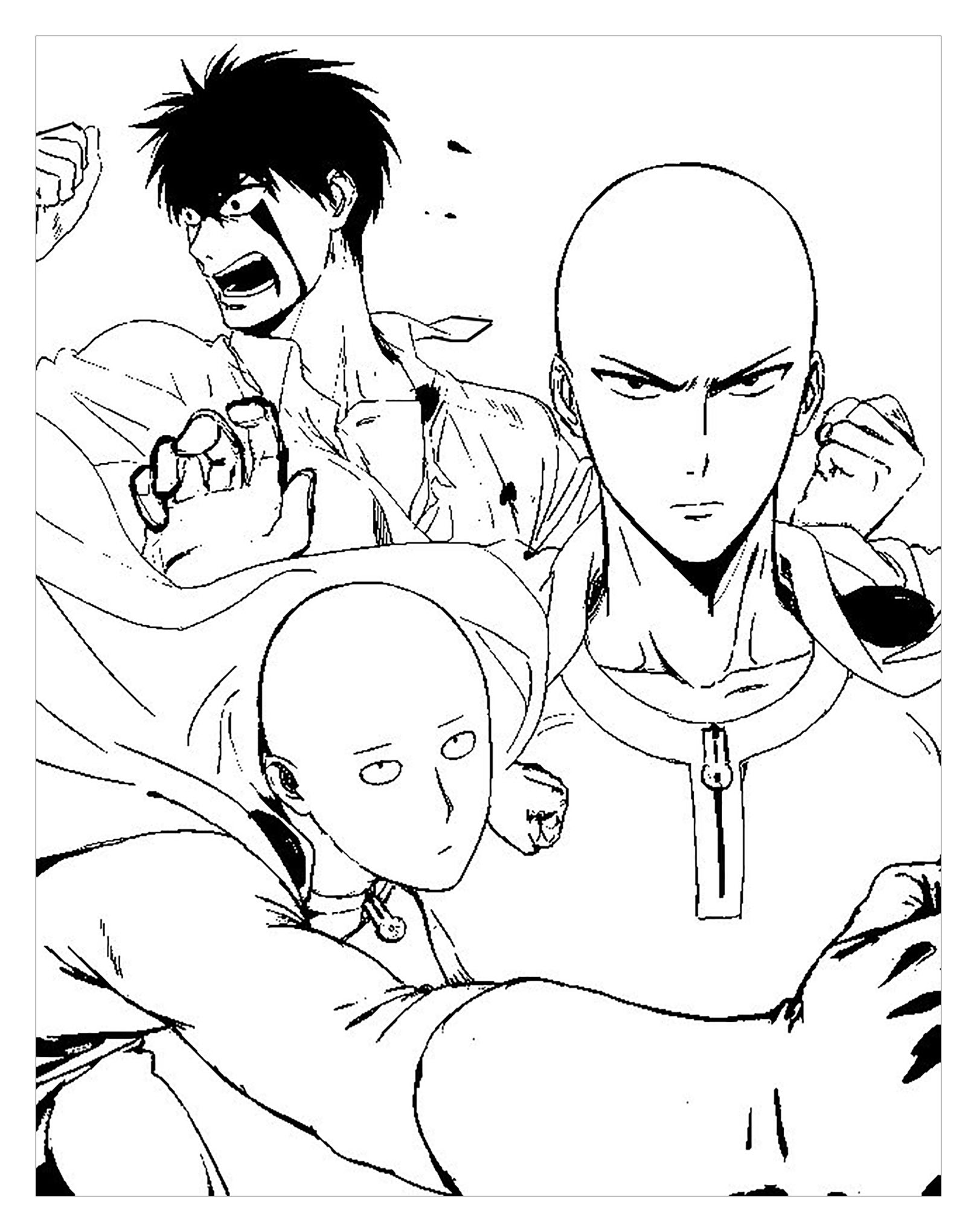 One punch man to download for free - One Punch Man Kids Coloring Pages
