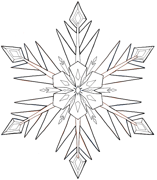 How to Draw Snowflakes from Disney Frozen Movie with Easy to ...