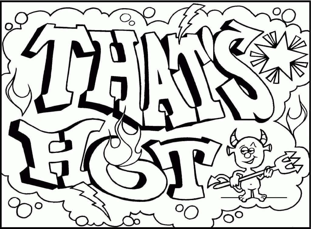 Graffiti Words Coloring Pages For Kids - Coloring Home