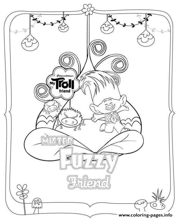Dreamworks Trolls Fuzzy Coloring pages Printable