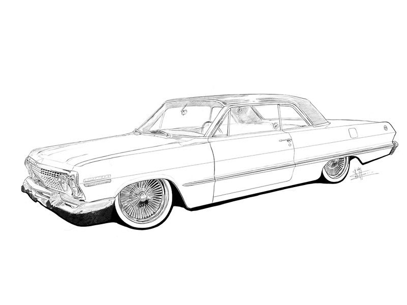 11 Pics Lowrider Car Coloring Pages Art Drawings