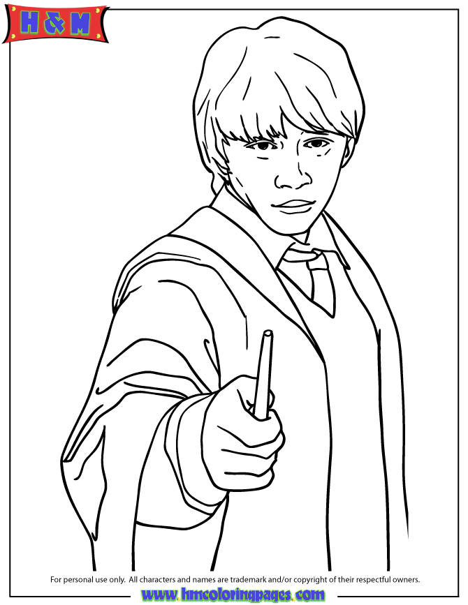 Ronald Weasley From Harry Potter Series Coloring Page | H & M ...