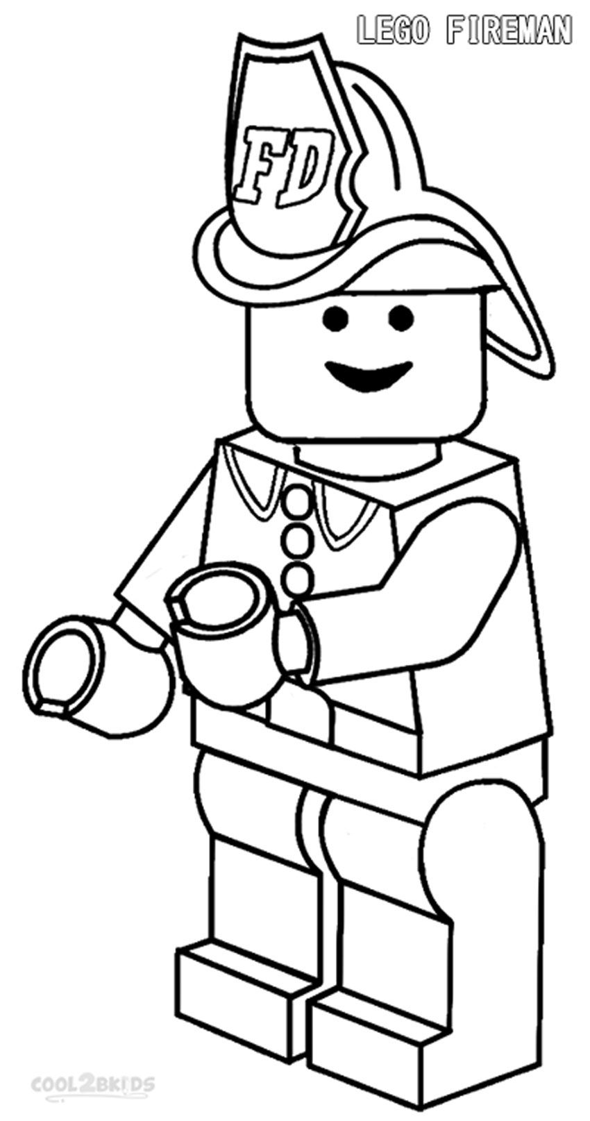 Cartoon Firefighter Coloring Page Coloring Home