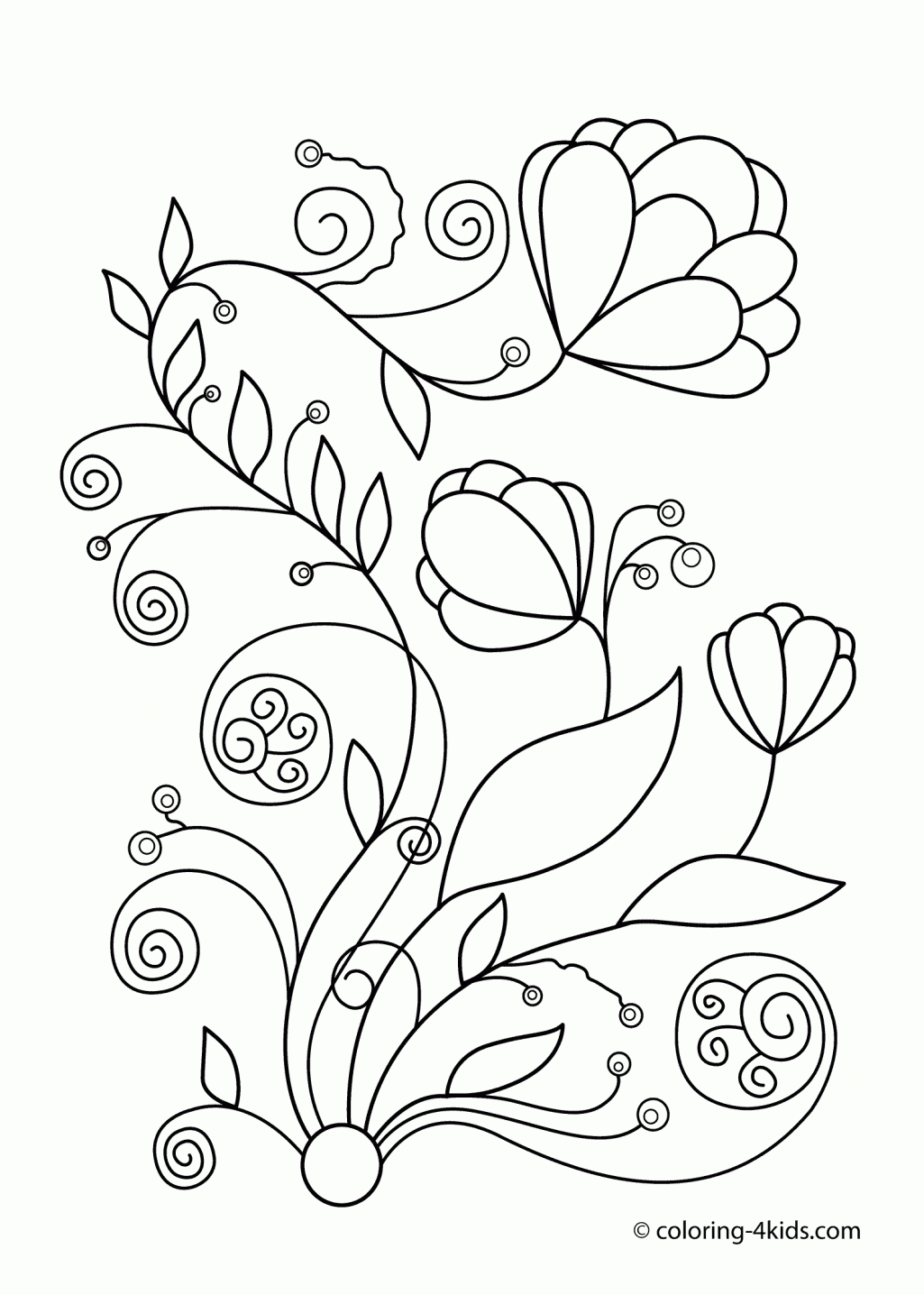 Print Spring Flowers Coloring Pages Children Or Download Spring ...