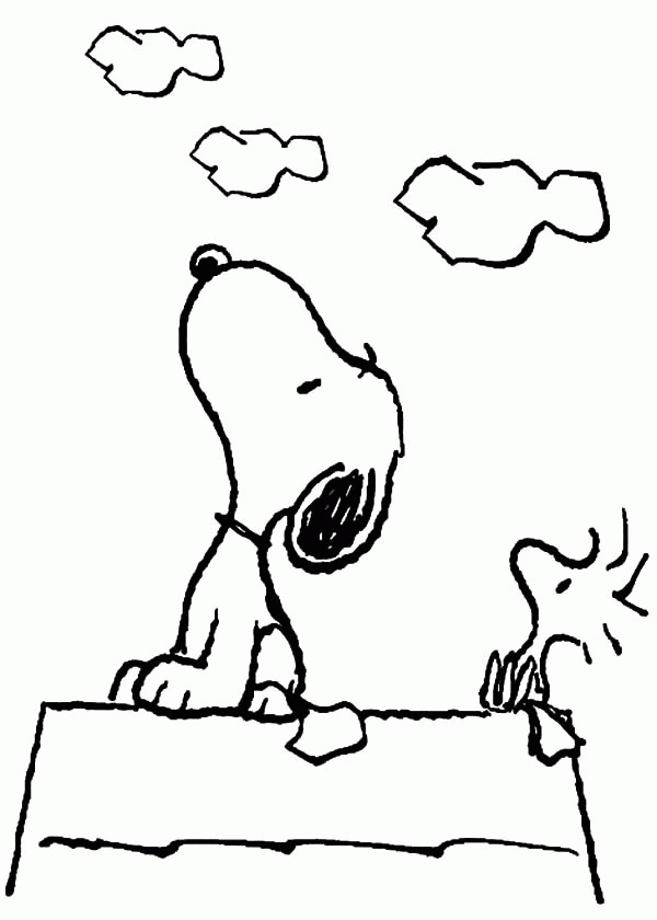 Snoopy And Woodstock - Coloring Pages for Kids and for Adults