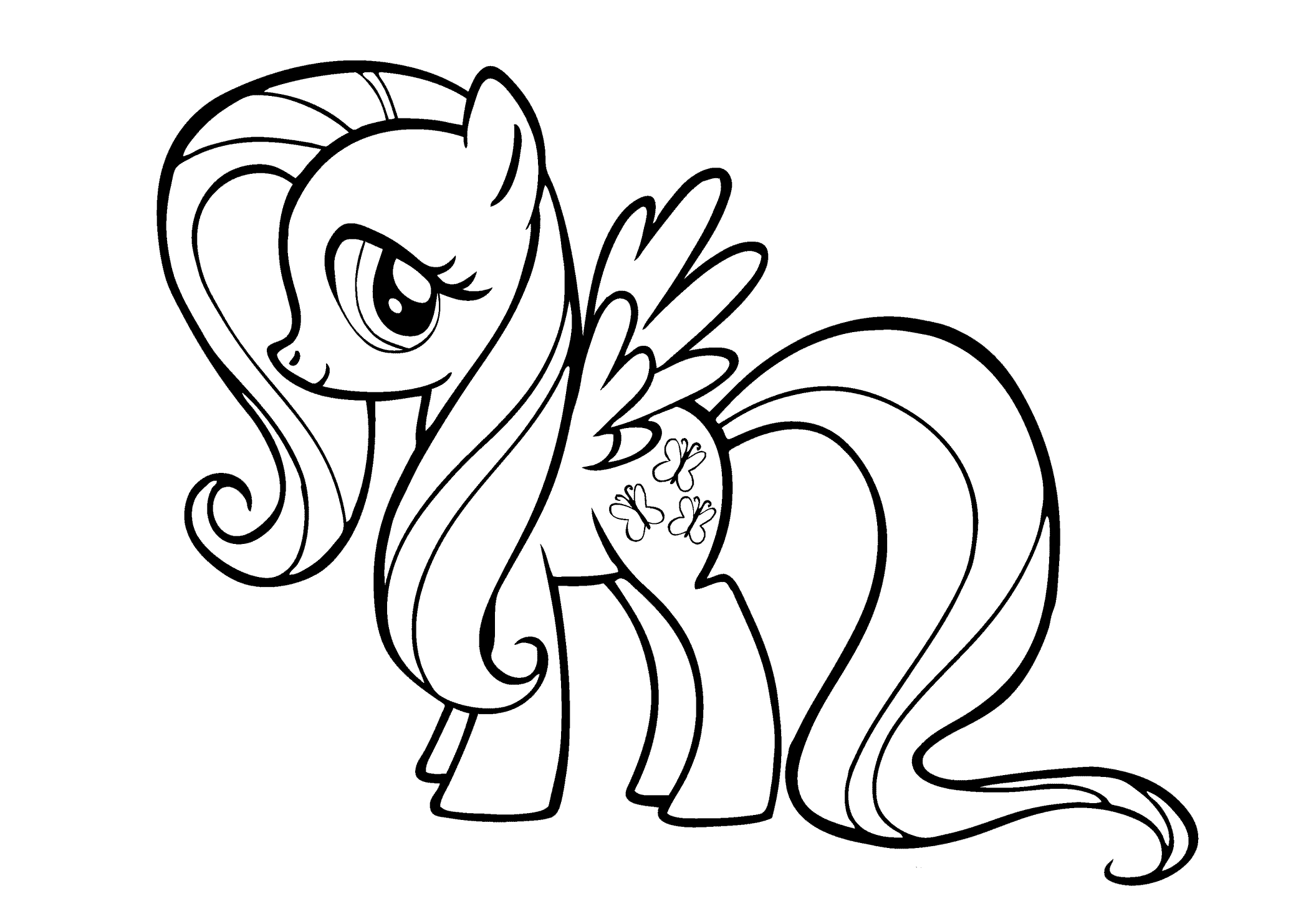 My Little Pony Fluttershy Free Cartoon Coloring Pages ...