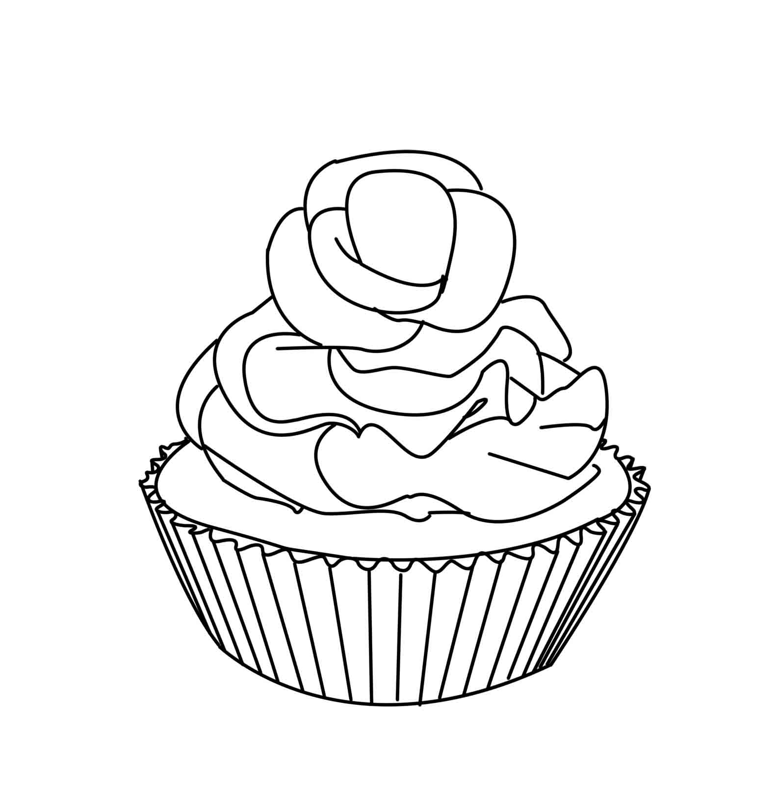 Cupcake Coloring Pages Free - Coloring Home