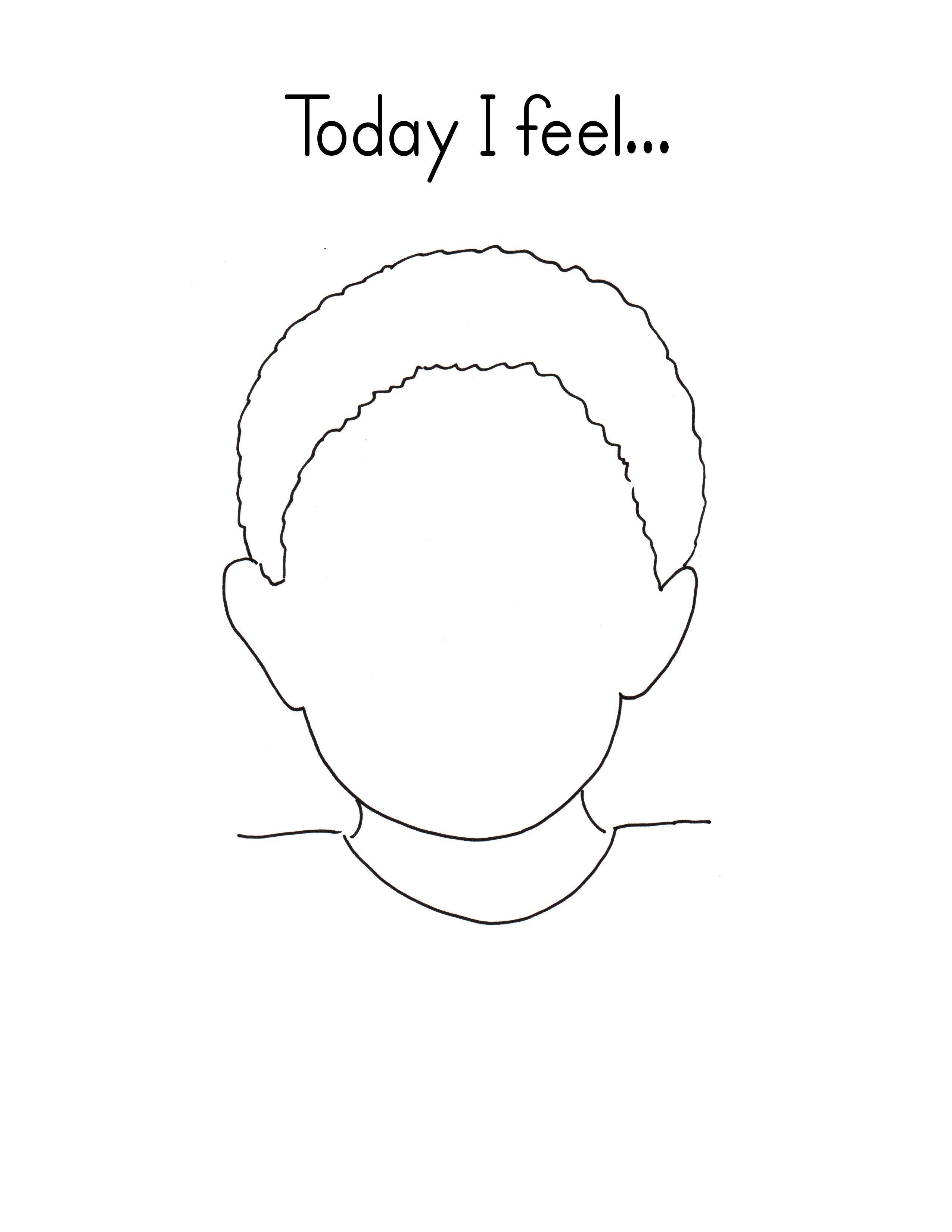 Feelings Face Template Coloring Page Coloring Home