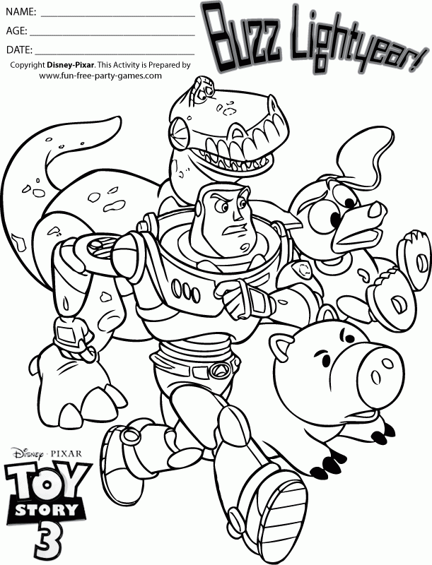 Toy Story 3 Buzz Coloring Pages, Toy Story Zurg Coloring Pages ...