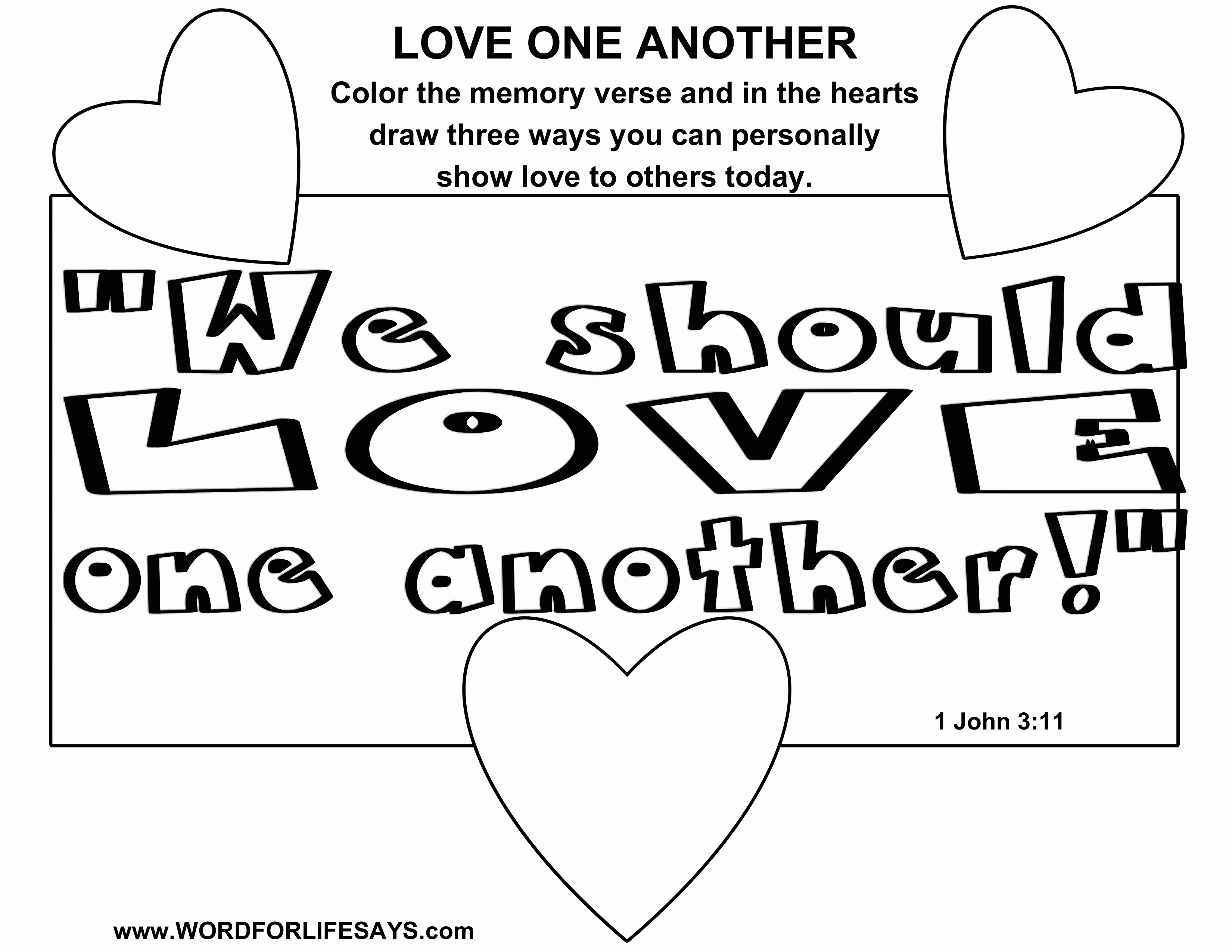 Love One Another” Sunday School Lesson, 1 John 3:11-24, April 12 ...