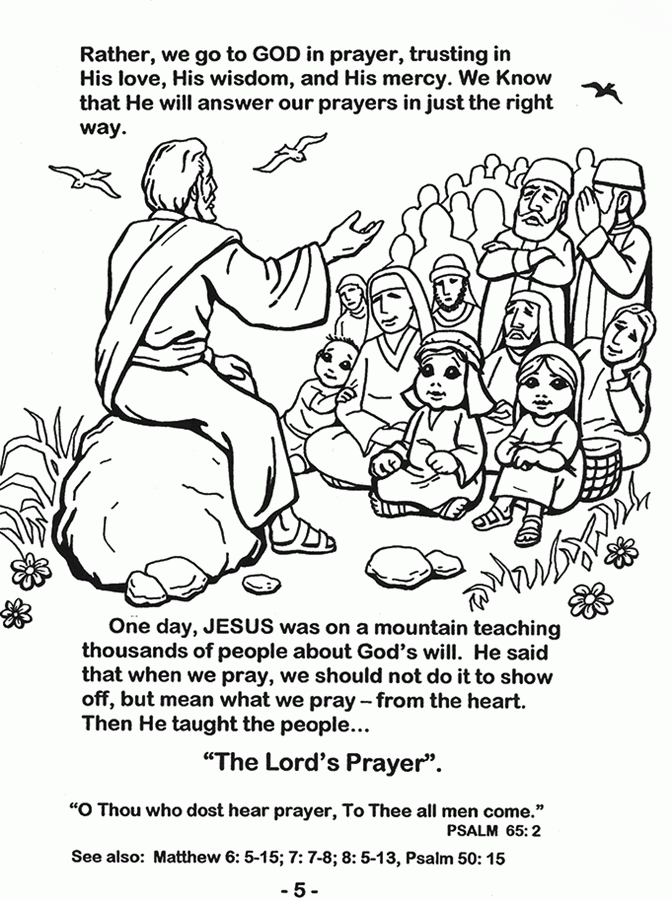 The Lord S Prayer Coloring Pages For Children Coloring Home